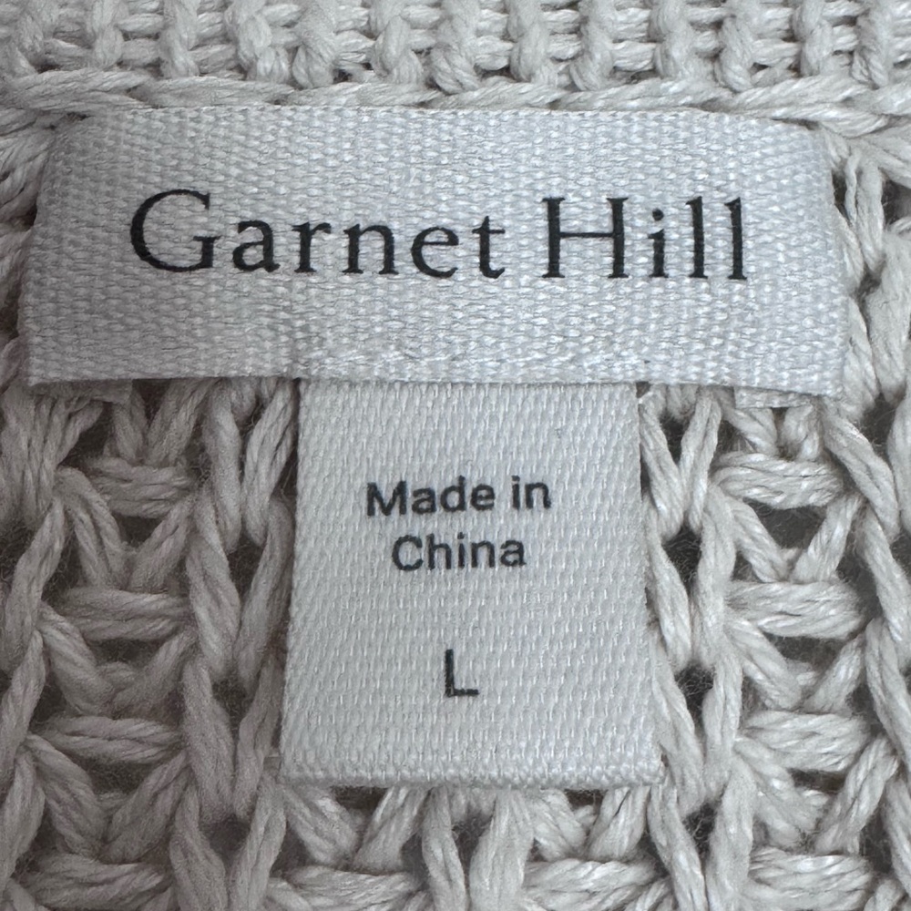 Garnet Hill Linen Organic Cotton Maren Cardigan Sweater Size Large - Picture 11 of 13